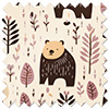 Bear Necessities, Rosewood - Roller Blind